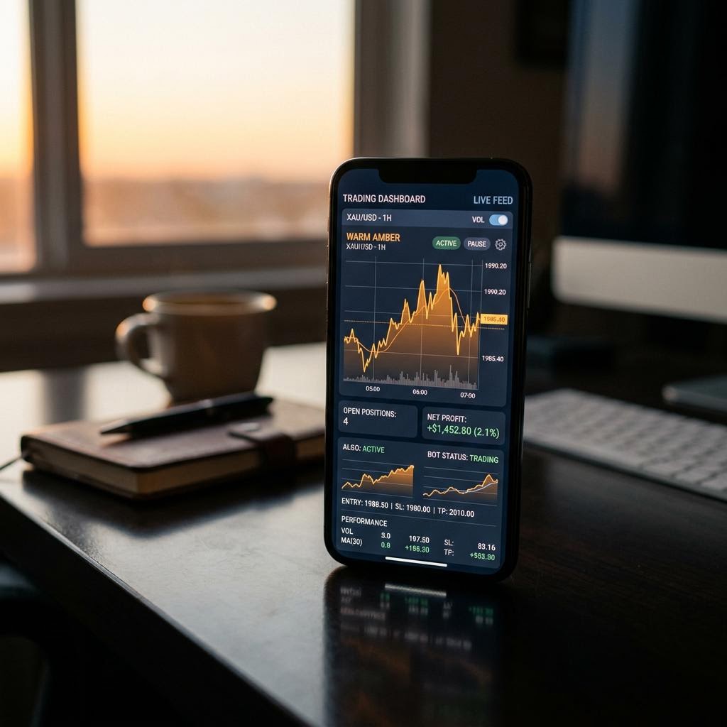 Majetrix automated trading platform on smartphone terminal